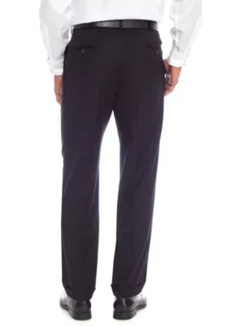 Big & Tall Black Solid Stretch Pants
