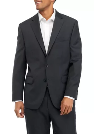 Gray Solid Suit Coat