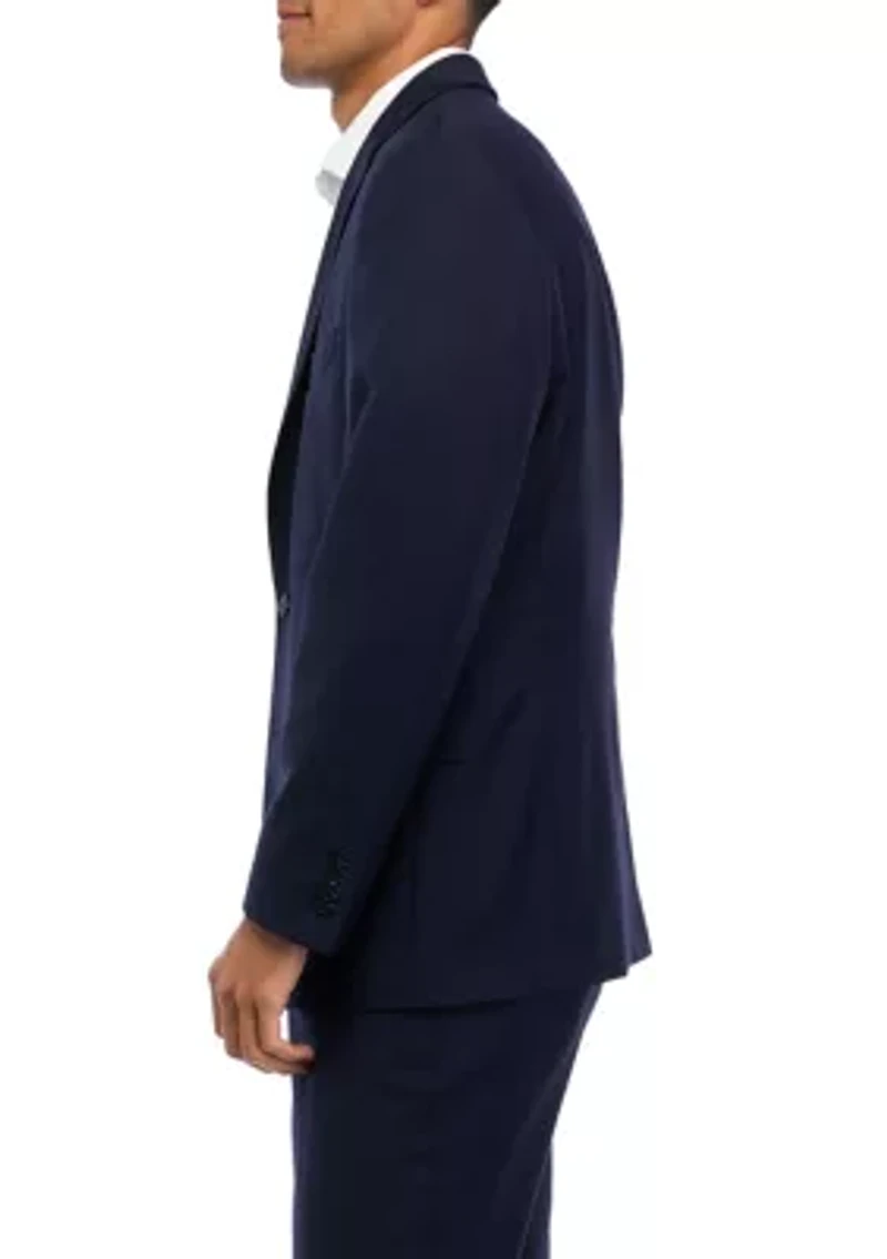 Men's Navy Solid Suit Coat