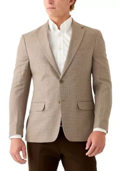 Men's Tan Houndstooth Sports Coat
