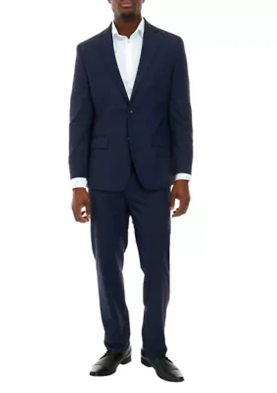 Men's Blue Plaid Suit