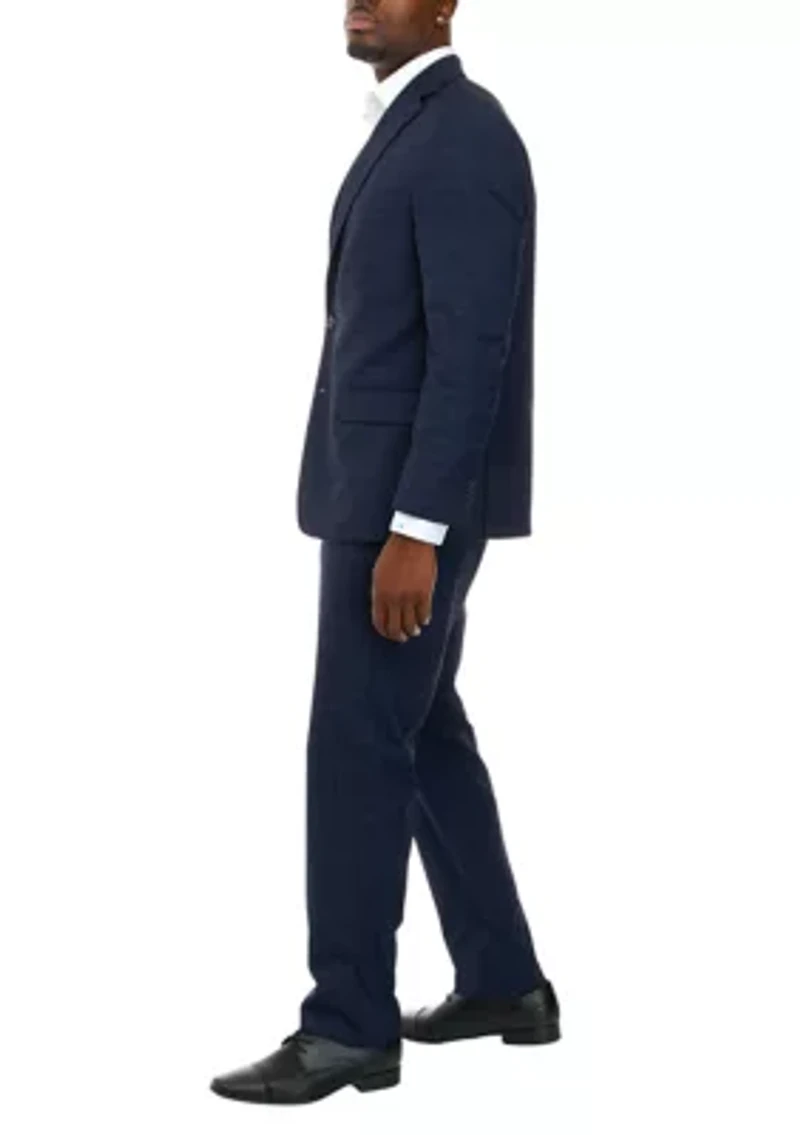 Men's Blue Plaid Suit