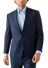Tonal Blue Windowpane Suit Jacket