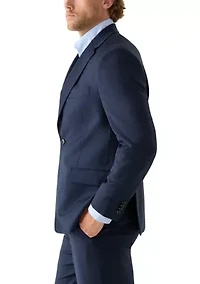 Tonal Blue Windowpane Suit Jacket