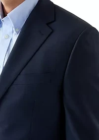 Tonal Blue Windowpane Suit Jacket