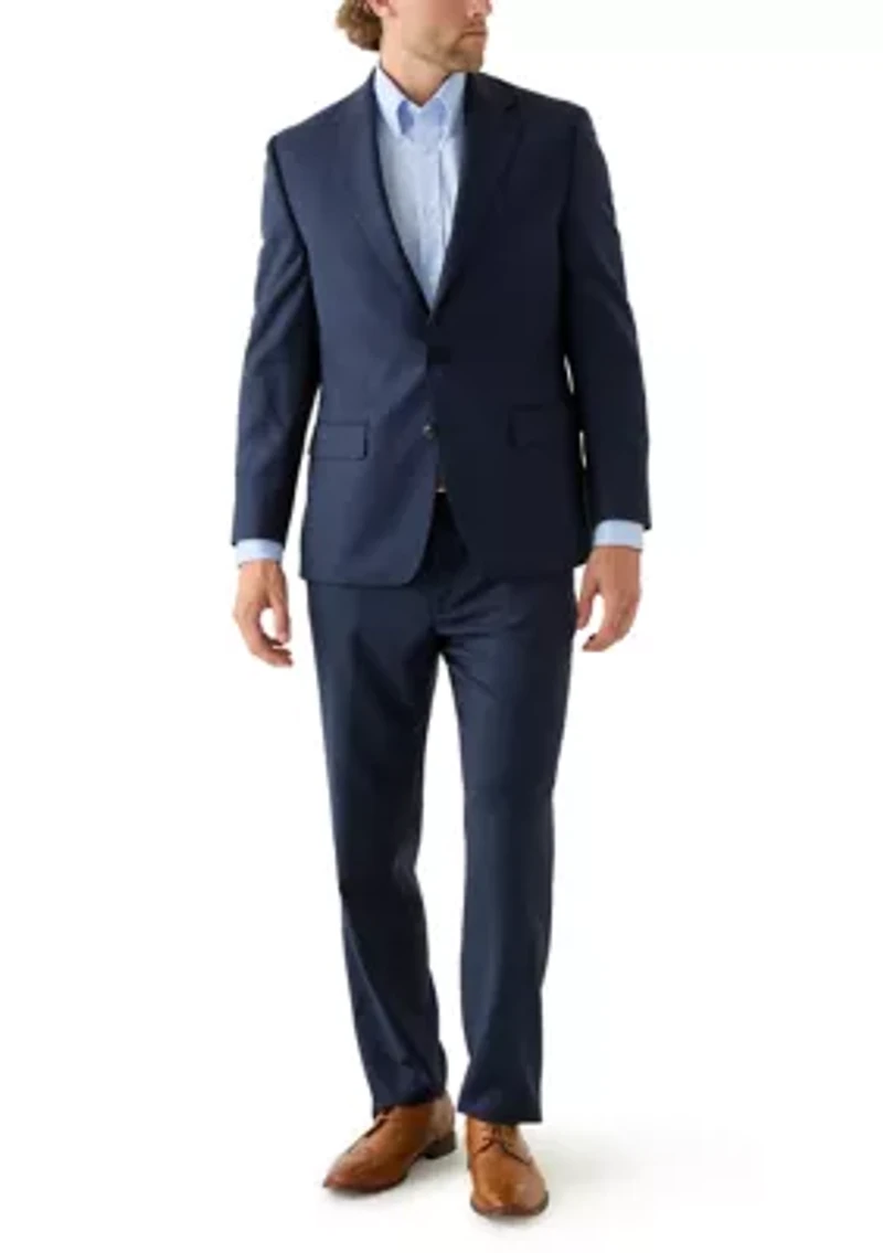 Tonal Blue Windowpane Suit Jacket