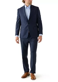 Tonal Blue Windowpane Suit Jacket