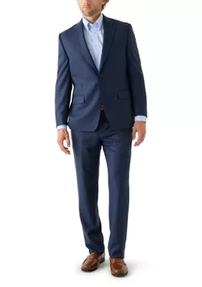Navy Blue Graph Check Suit