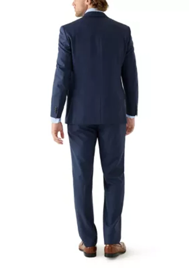 Navy Blue Graph Check Suit