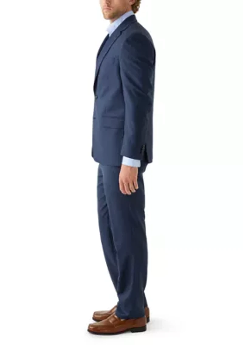 Navy Blue Graph Check Suit