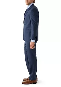 Navy Blue Graph Check Suit