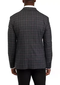 Single Breasted 2-Button-Front Plaid Blazer