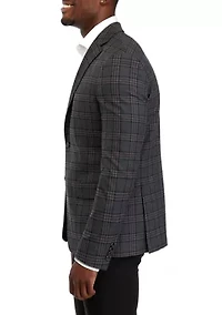 Single Breasted 2-Button-Front Plaid Blazer
