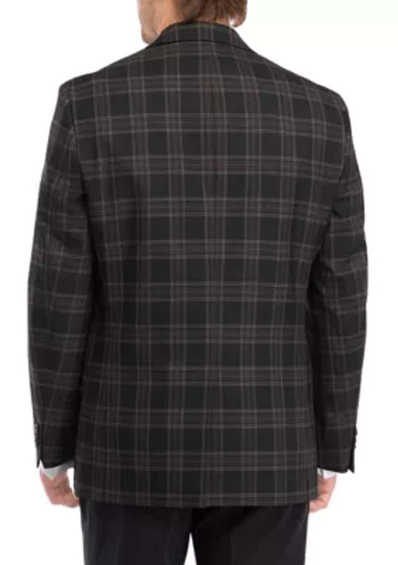 Black Brown Plaid Sport Coat