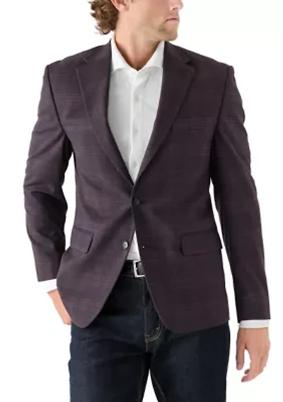 Cranberry Plaid Sport Coat