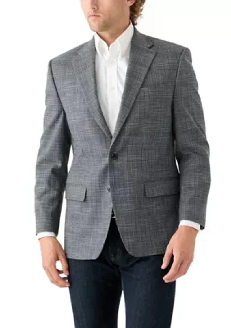Gray Plaid Printed Sportcoat