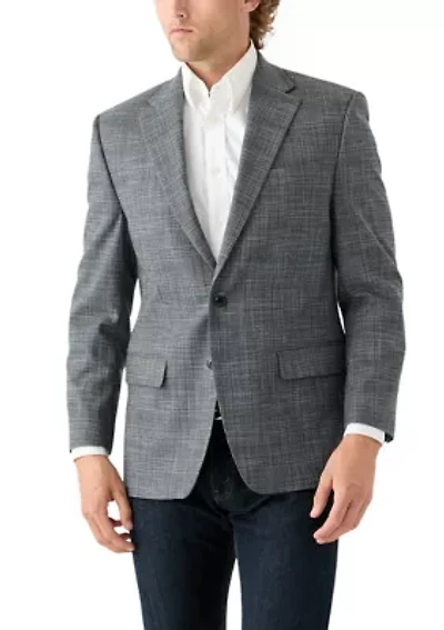 Gray Plaid Printed Sportcoat