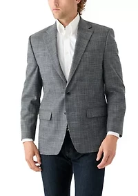 Gray Plaid Printed Sportcoat