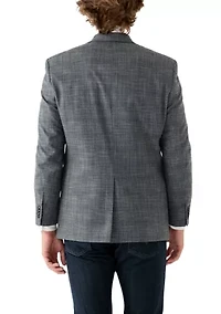 Gray Plaid Printed Sportcoat