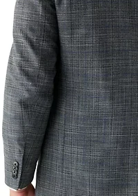 Gray Plaid Printed Sportcoat