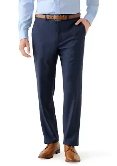 Tonal Blue Windowpane Suit Pants