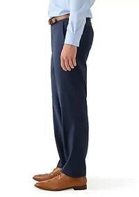 Tonal Blue Windowpane Suit Pants