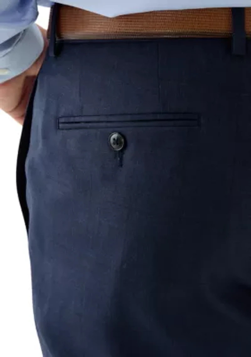 Tonal Blue Windowpane Suit Pants