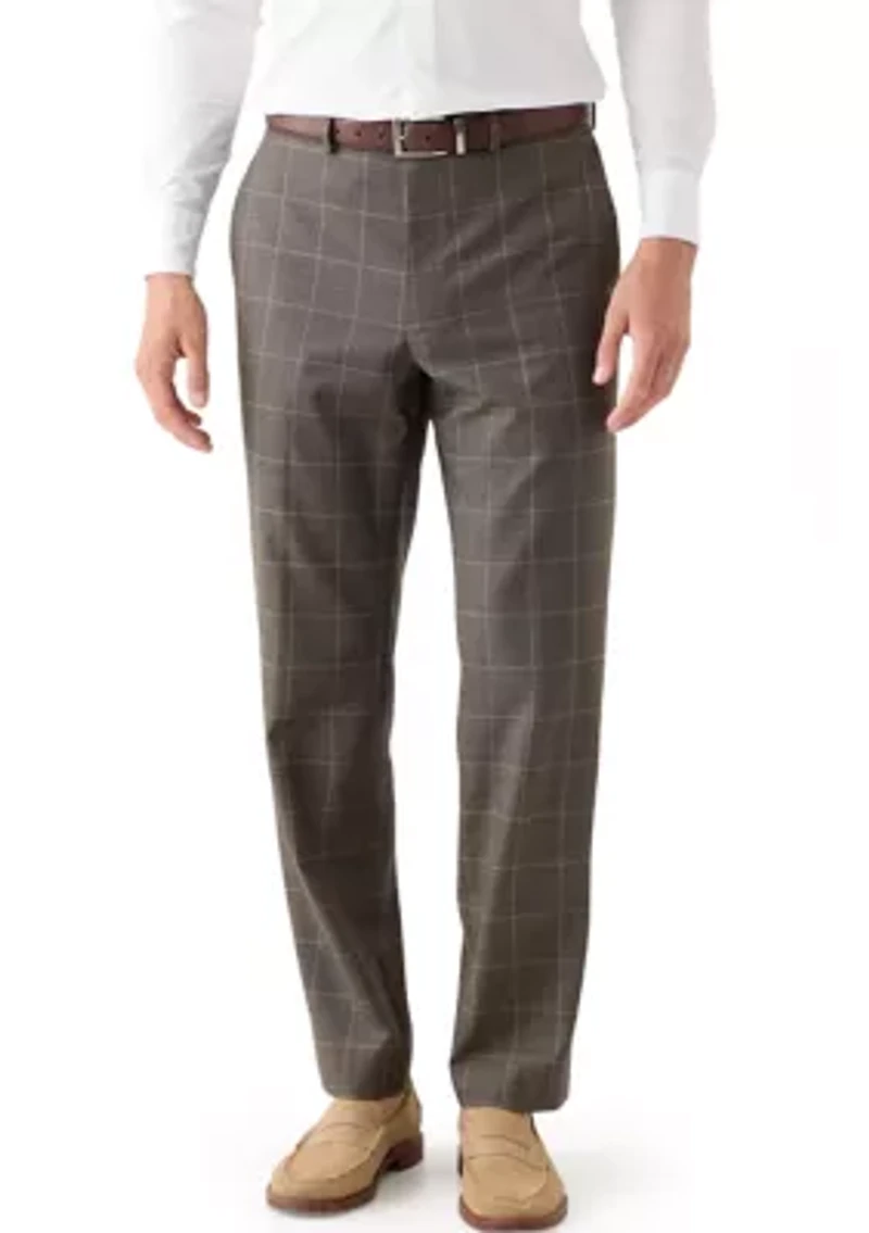 Tonal Brown Windowpane Suit Separate Pants