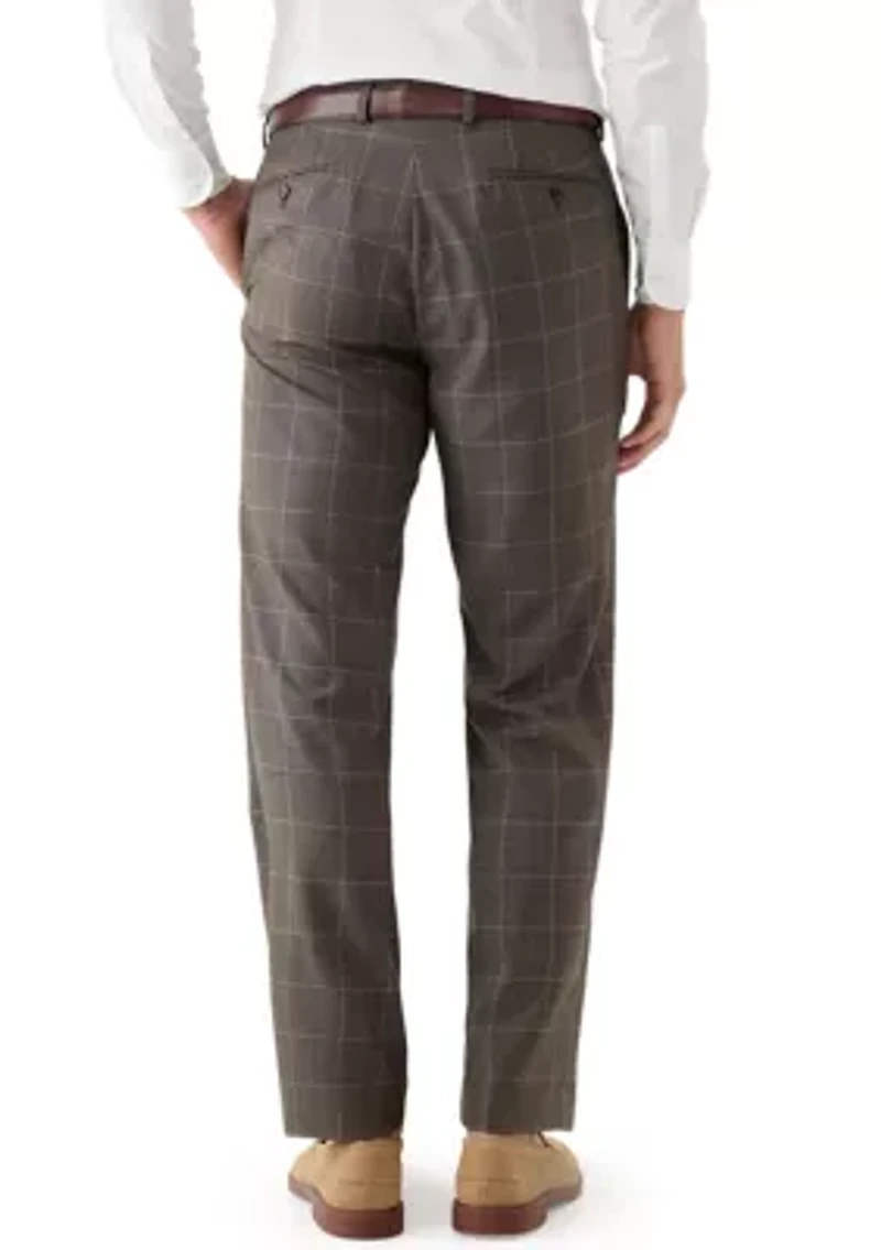Tonal Brown Windowpane Suit Separate Pants