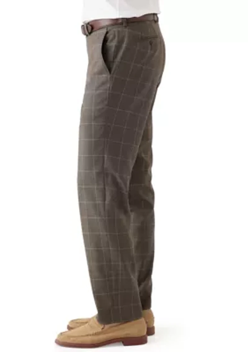 Tonal Brown Windowpane Suit Separate Pants