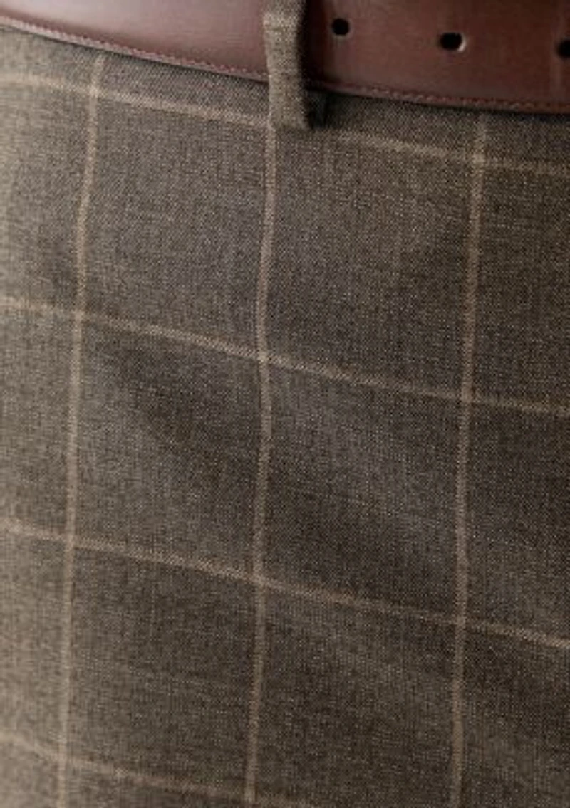 Tonal Brown Windowpane Suit Separate Pants
