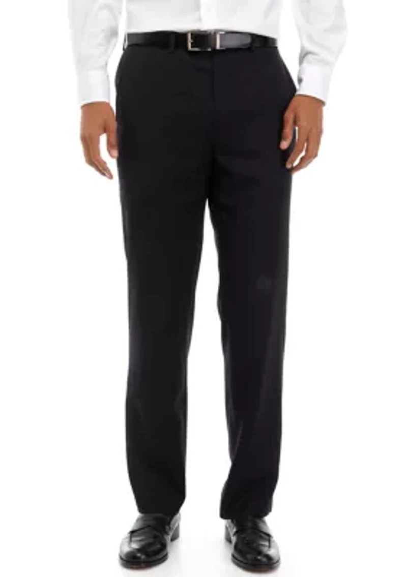Men's Black Solid Suit Pants