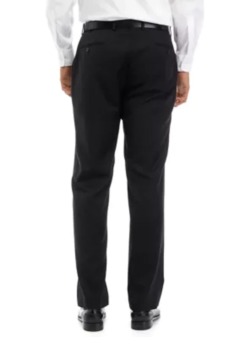 Men's Black Solid Suit Pants