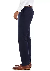 Men's Navy Solid Suit Pants