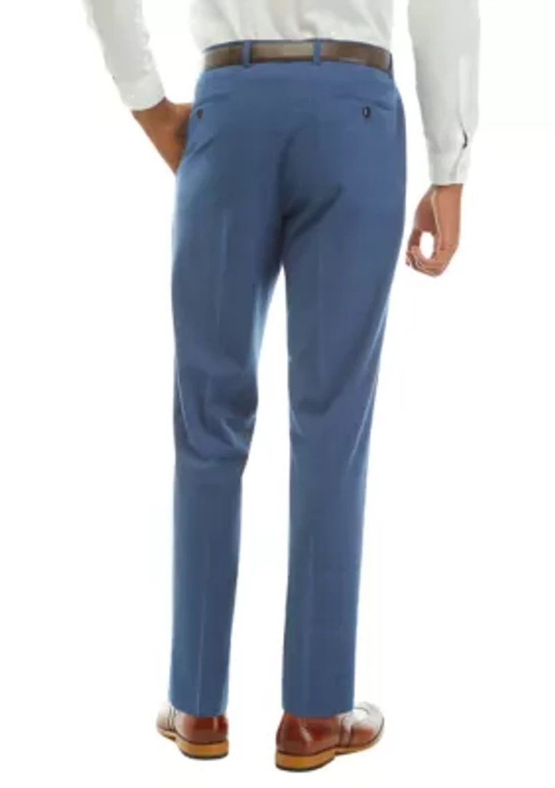Men's Windowpane Flat Front Pants