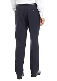 Blue Check Printed Dress Pants