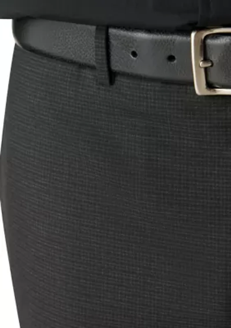 Men's Classic Fit Grey Windowpane Pants