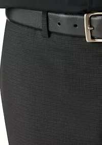 Men's Classic Fit Grey Windowpane Pants