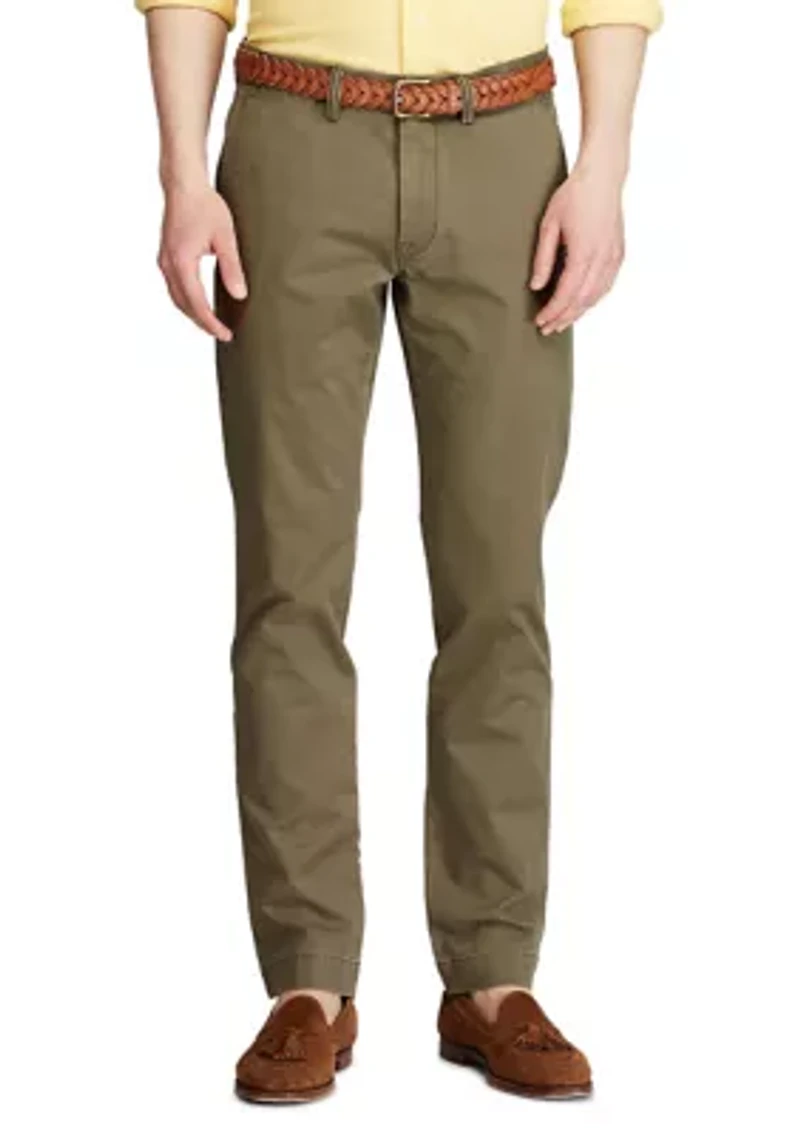 Washed Stretch Slim Fit Chino Pants