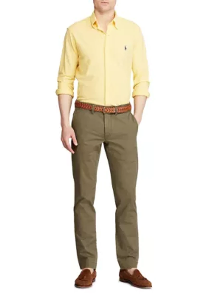 Washed Stretch Slim Fit Chino Pants