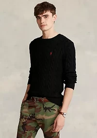 Cotton Cable Knit Driver Long Sleeve Sweater