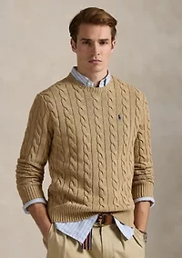 Cotton Cable Knit Driver Long Sleeve Sweater