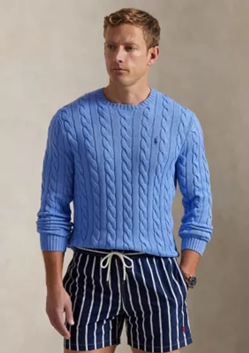 Cotton Cable Knit Driver Long Sleeve Sweater