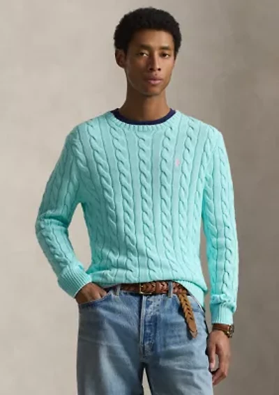 Cotton Cable Knit Driver Long Sleeve Sweater