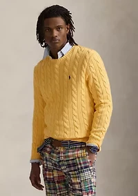 Cotton Cable Knit Driver Long Sleeve Sweater