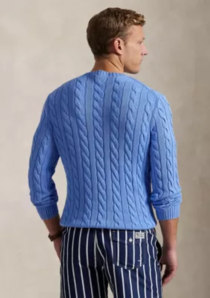 Cotton Cable Knit Driver Long Sleeve Sweater