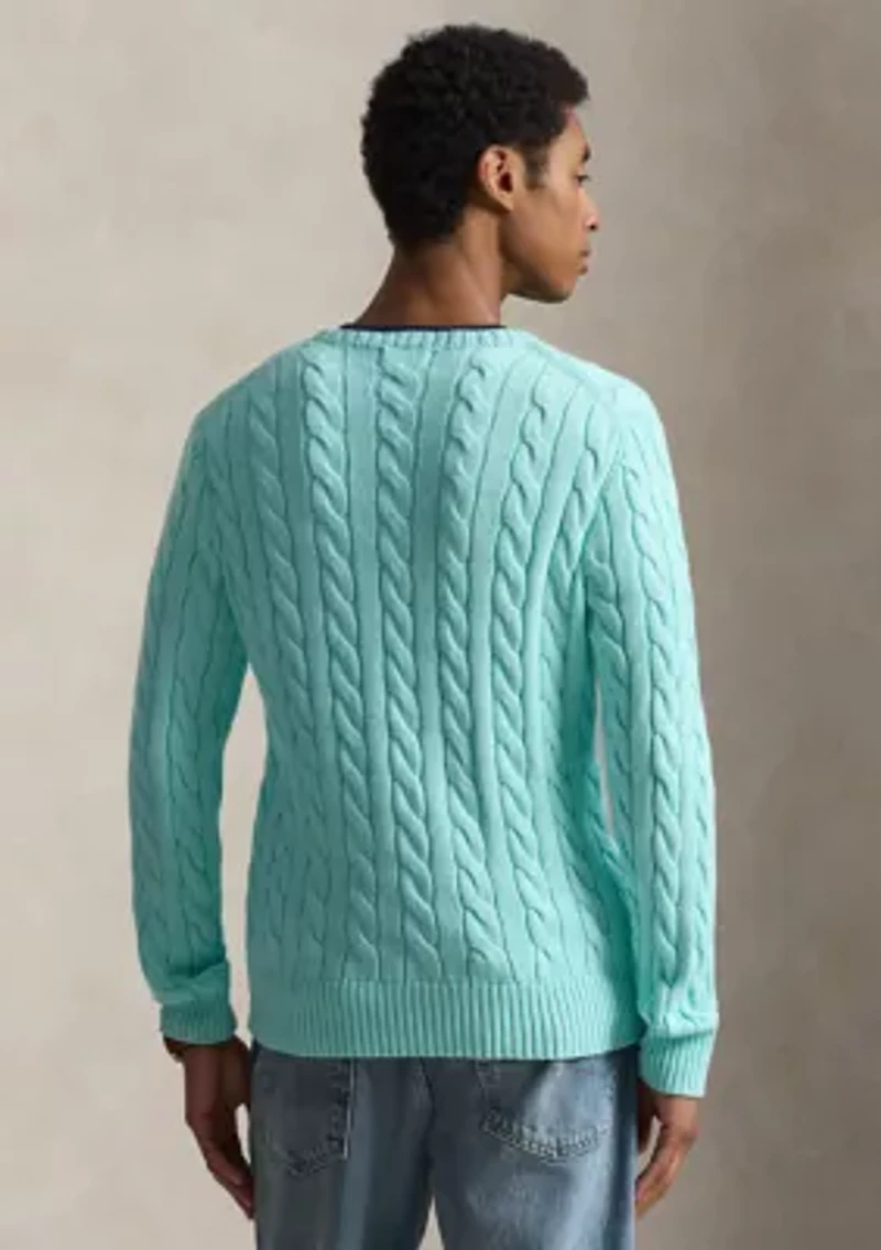 Cotton Cable Knit Driver Long Sleeve Sweater