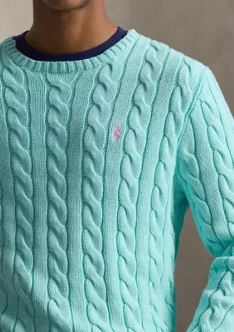 Cotton Cable Knit Driver Long Sleeve Sweater