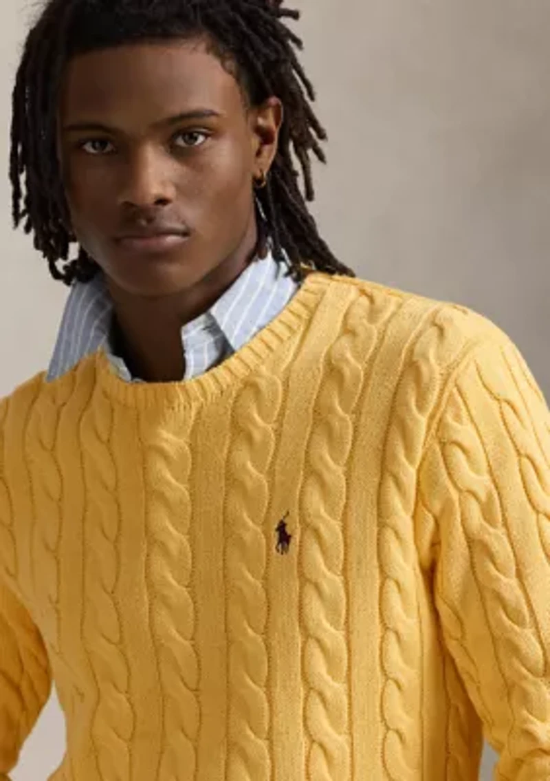 Cotton Cable Knit Driver Long Sleeve Sweater