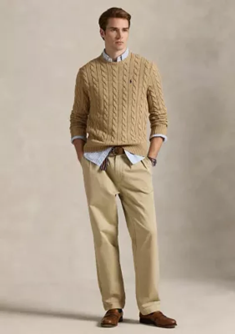 Cotton Cable Knit Driver Long Sleeve Sweater